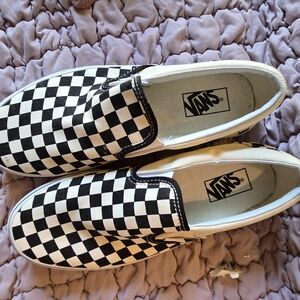Vans Black and White Checkered Slip-Ons